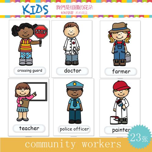 career职业英文单词卡片宝宝早教英语启蒙亲子双语幼儿园教师教具