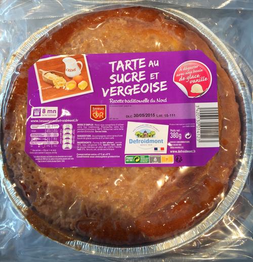 tarte au sucre et vergeoise - defroidmont - 380 g