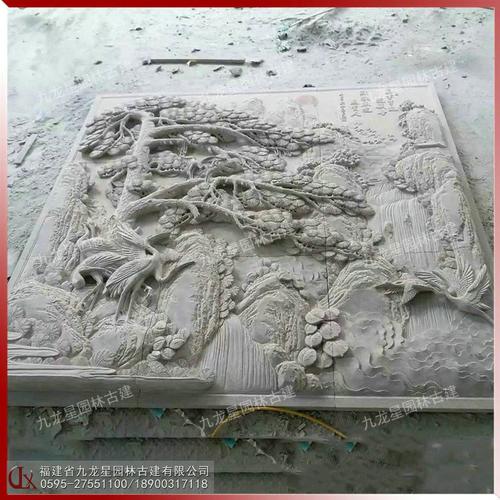 石雕山水浮雕石材雕塑浮雕山水惠安石材浮雕工艺制作