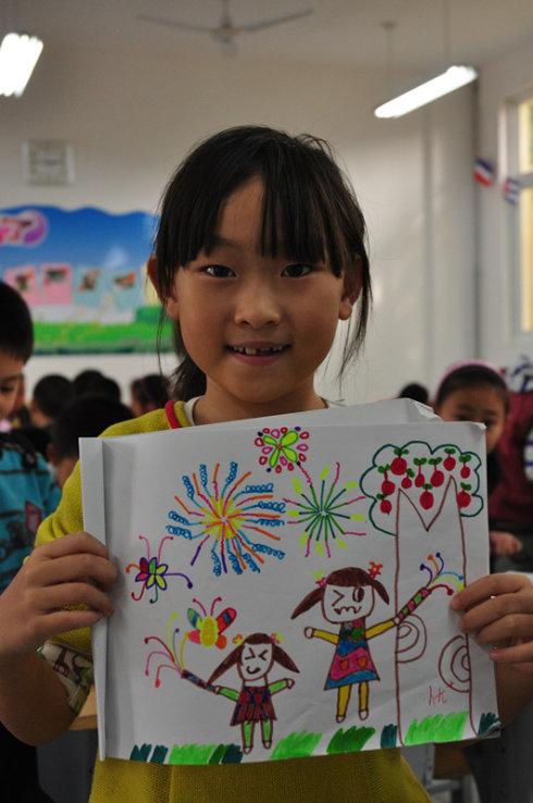 一年级一班美术课——美丽的烟花