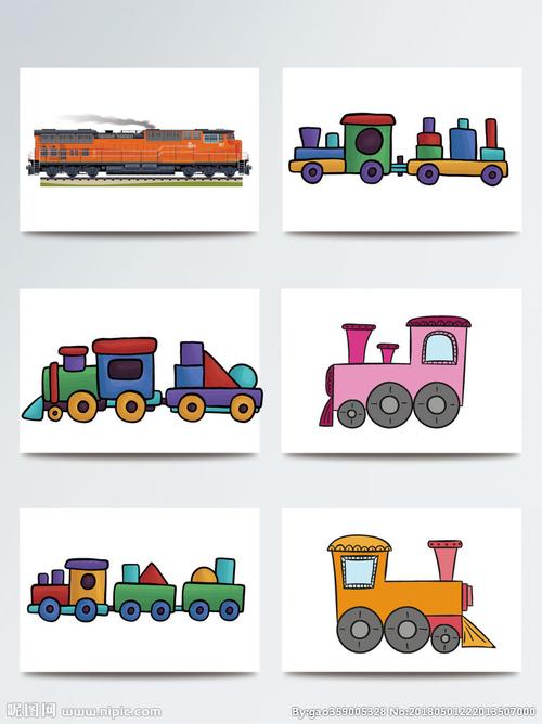 手绘卡通火车矢量图片