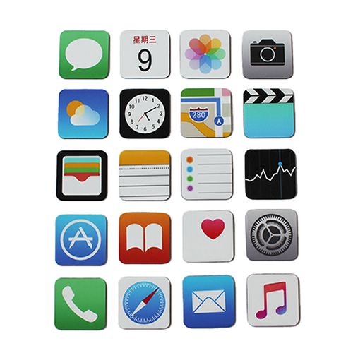 iphone应用图标图片,苹果手机应用图标 x,8苹果手机软件应用程序图标冰箱贴软磁全套20枚铁盒