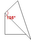 怎么用三角尺画135度的角?