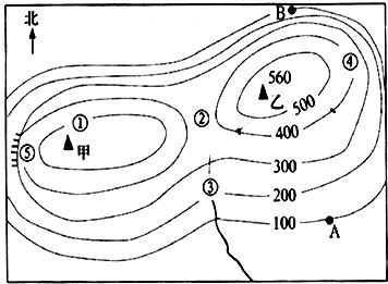 读下面的等高线地形图.回答: (1)图中a.