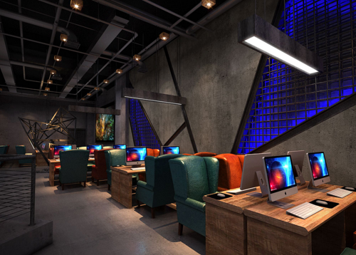 《快玩主义网咖设计》-郫县网咖设计|郫县网咖装修设计|成都郫县网咖