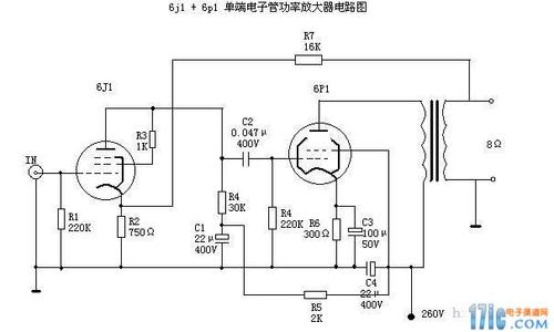 求6p1和6j1电子管功放电路图
