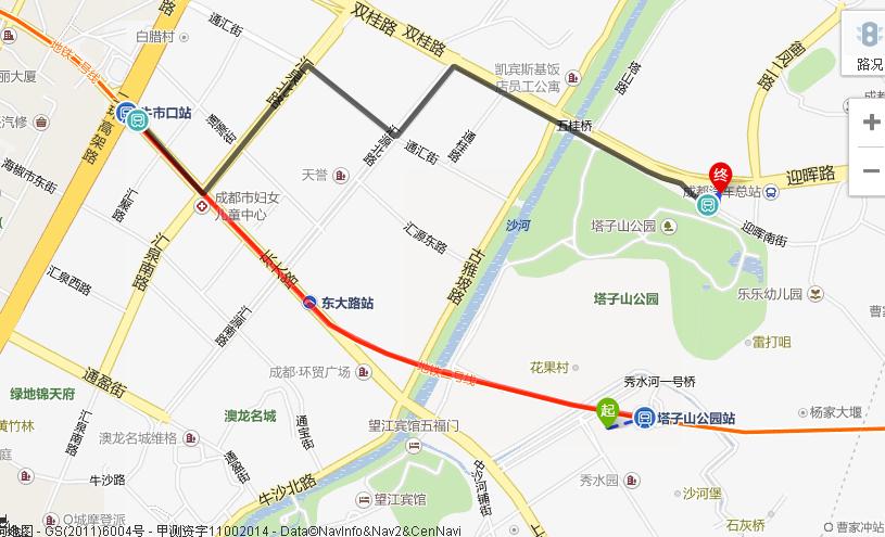 想知道:成都市 从塔子山公园站a口到成都公交集团五桂桥客运站怎么坐