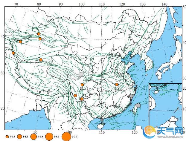 中国地震带清晰分布图 中国地震带分布城市