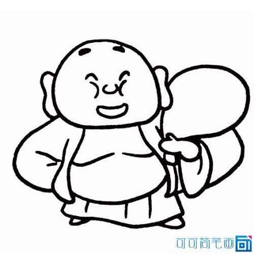 弥勒佛的儿童简笔画