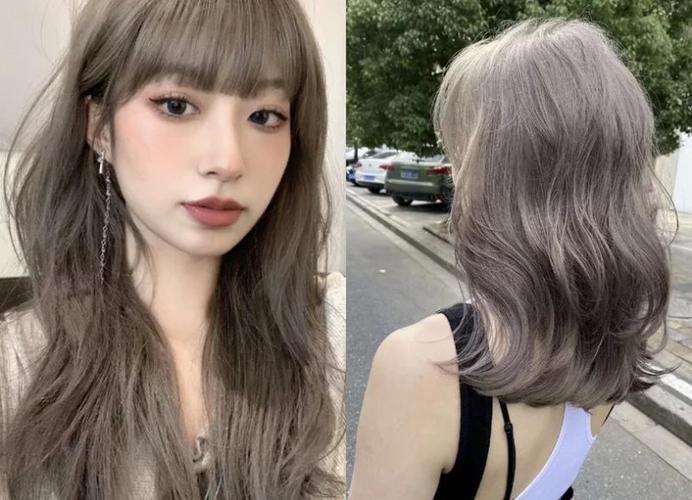 亚麻灰棕色头发掉色之后颜色颜色会变成偏棕色一点的棕黄色,和闷青色