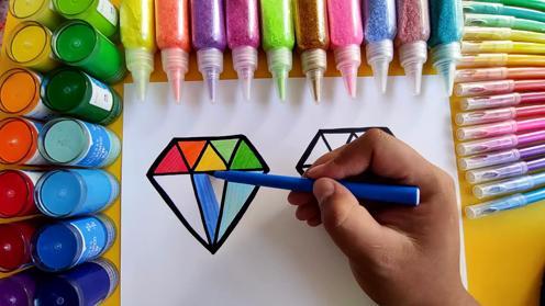 儿童画简笔画教学两颗彩色钻石你喜欢左边还是喜欢右边