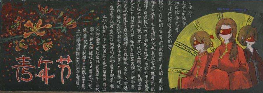 高中五四青年节优秀黑板报图片