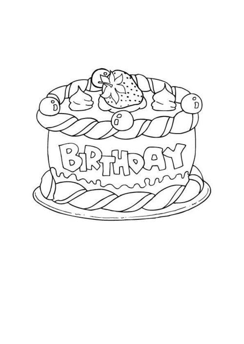 生日蛋糕填色画简笔画