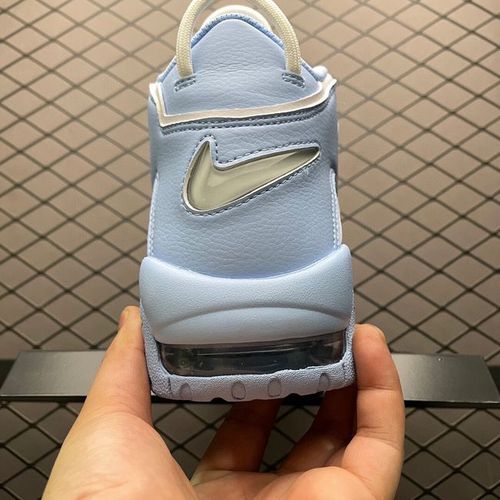 nikeairmoreuptempo皮蓬大air撕纸篮球鞋白淡蓝