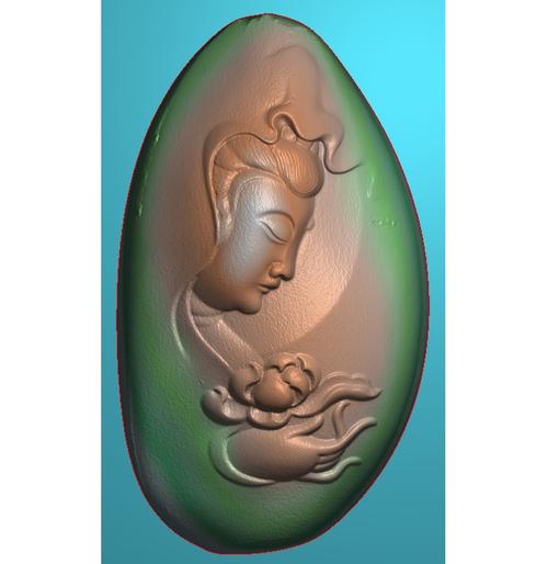 5版电脑数控机浮玉雕jdp手拿荷花观音佛随型把玩挂机吊坠