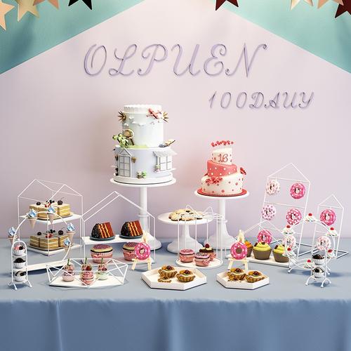 甜品台展示架摆件订婚宴婚礼网红生日布置ins风摆台高端精致托