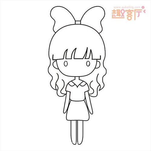 漂亮的小女孩简笔画简笔画女孩图片可爱
