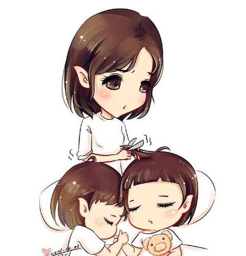 妈妈龙凤胎卡通头像