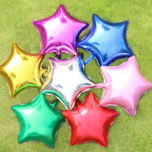 婚礼结婚单色五角星铝膜/铝箔气球 生日庆典装饰布置氢气球批发