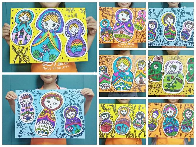 俄罗斯套娃#儿童创意画_儿童创意画_创意美术_儿童画