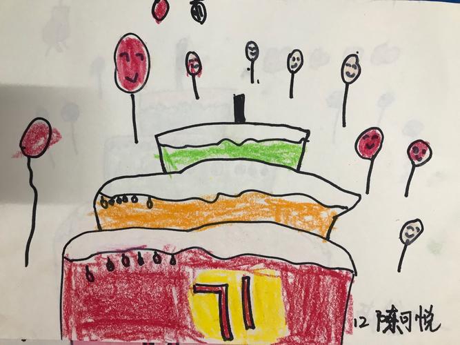 登塘中心幼儿园阳光分园美术班绘画《祖国妈妈生日快乐》