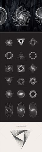 抽象规律等边形对称几何图形形状线条矢量eps免抠设计