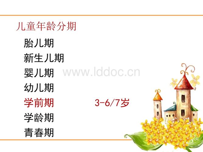 儿童年龄分期疾病和意外学前期儿童生理发育特点学前期儿童保健措施内
