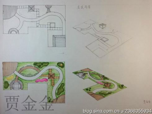 手绘设计(屋顶花园设计)