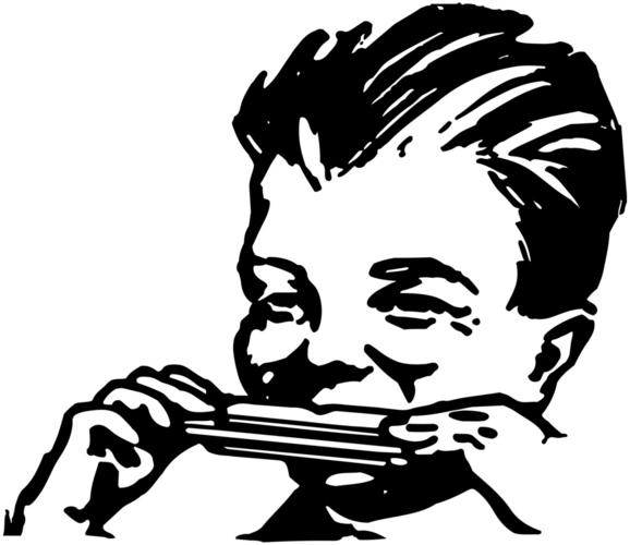 男孩,演奏,口琴