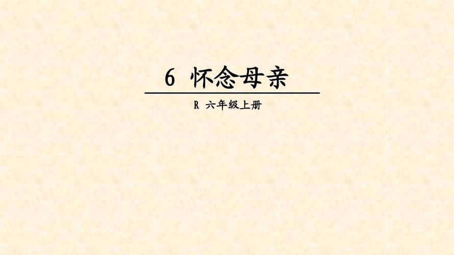 小学语文6 怀念母亲ppt
