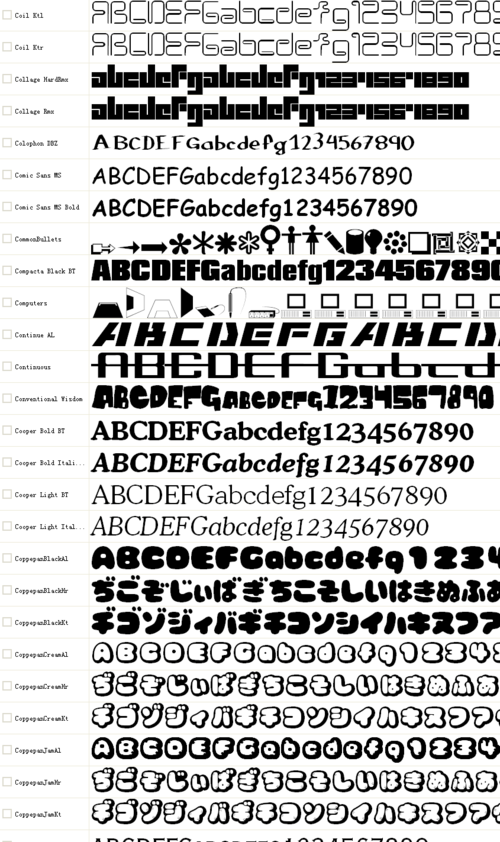 英文字体名称对照速查列表_word文档在线阅读与下载_免费文档