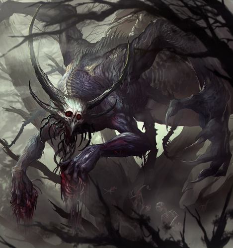 这些妖魔鬼怪的插画好吓人呢