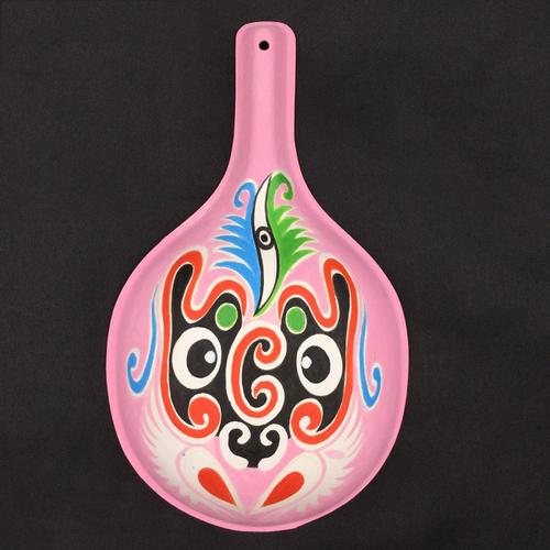 diy手工绘画马勺葫芦纹路diy脸谱纸浆白坯脸谱