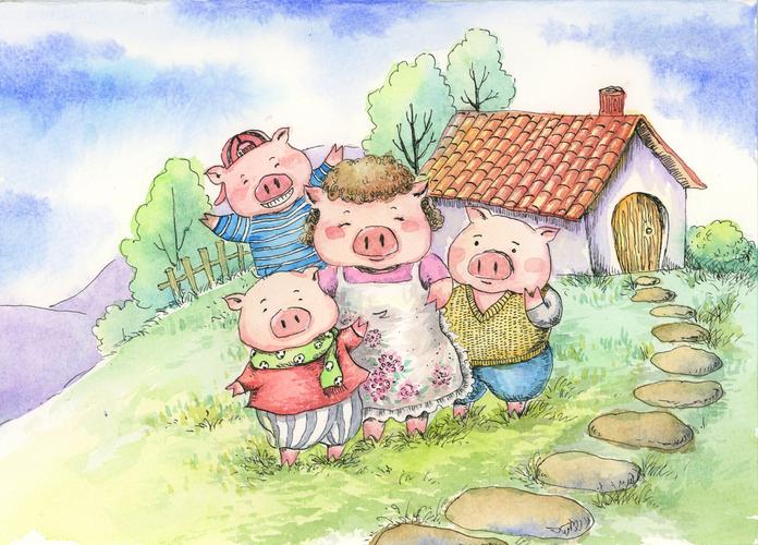 哦,她本来就是四只小猪