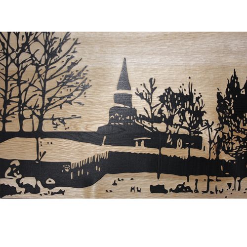 热卖 礼物 创意 冬季恋歌「无忧创意礼品」; 冬季恋歌 木板雕刻风景画