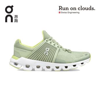 on昂跑耐久稳定女款轻量透气路跑鞋cloudswifthayleaf草黄叶绿385usw