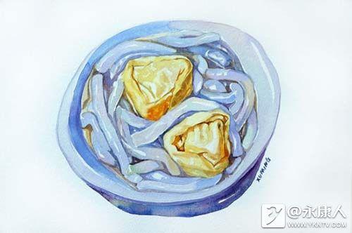萌呆的舌尖上的浙江水彩插画,永康肉麦饼入选 - 永康微生活 - 永康人