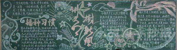 知礼仪守规矩黑板报 文明礼仪黑板报图片素材