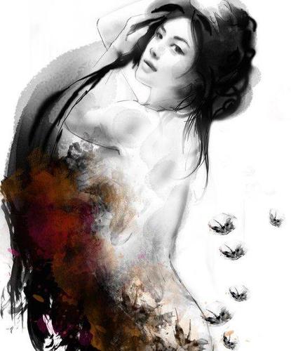 女插画师笔下的水墨美女!