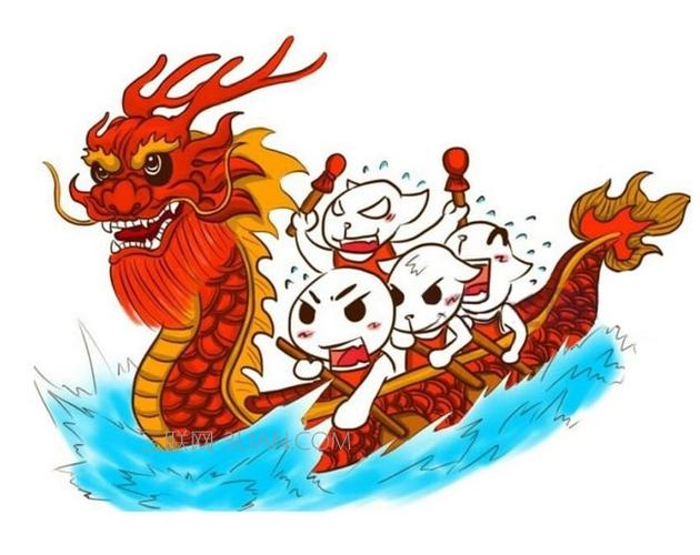 端午节划龙舟简笔画图片