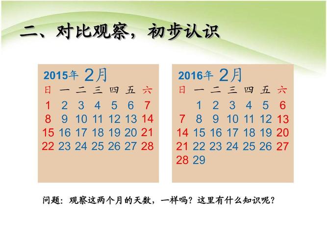 2016最新人教版数学三年级下册第6单元年月日《平年和闰年》课件ppt