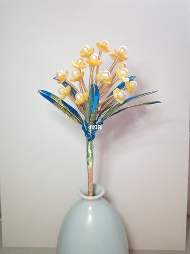 仿文物发簪_发簪_故宫_珊瑚_仿故宫缠花_时尚_配饰