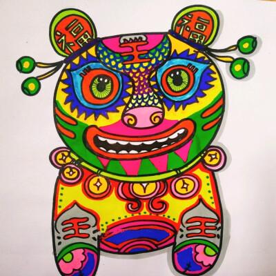 年老虎儿童画