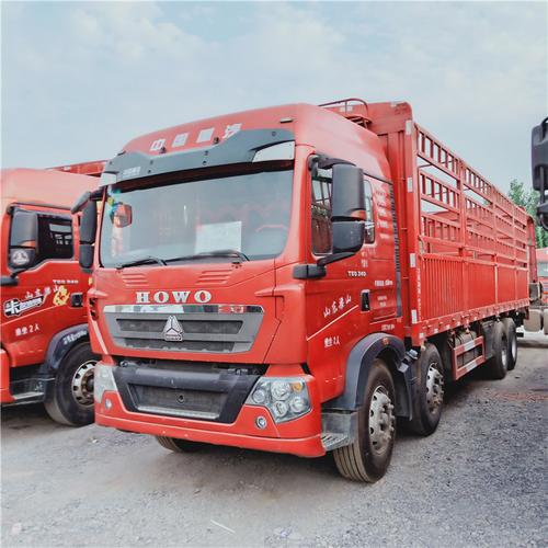 二手豪沃9.6米高栏货车 九米六前四后八仓栏大货车