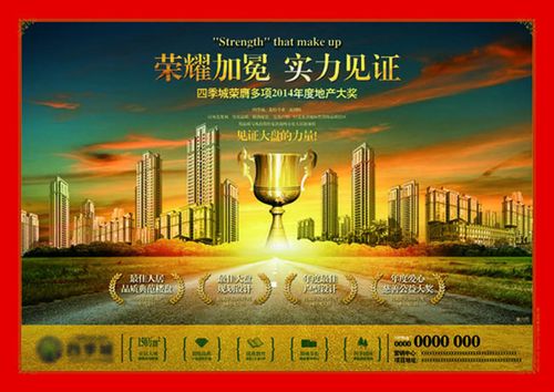 荣耀加冕实力见证房地产广告psd素材下载