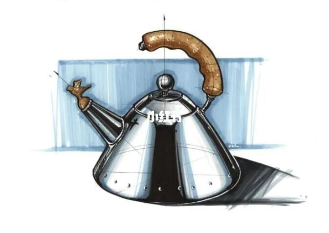 不锈钢电水壶手绘_电热水壶_手绘_马克笔_文化_绘画