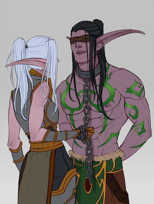 魔兽画作伊利丹玛维的不解之缘一万年禁锢play