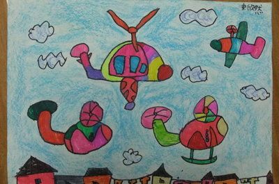 美丽的天空儿童画