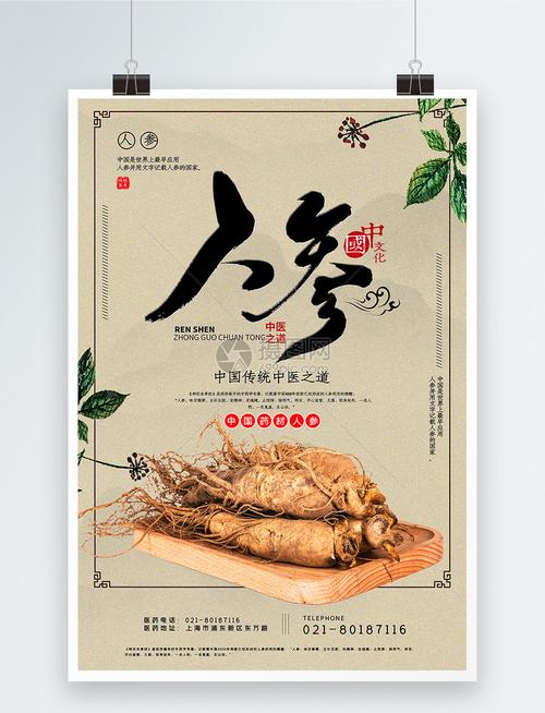 人参中药宣传海报