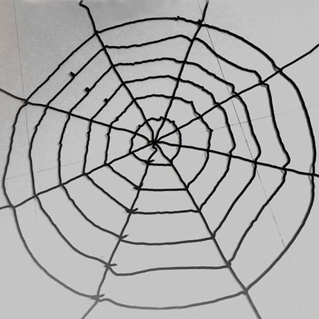 万圣节用品鬼节道具鬼屋酒吧装饰道具 超大白色黑色大蜘蛛网 绒线